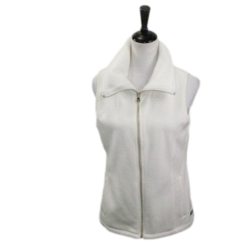 Calvin Klein Performance Cream Zip Front Fleece Vest Size Medium